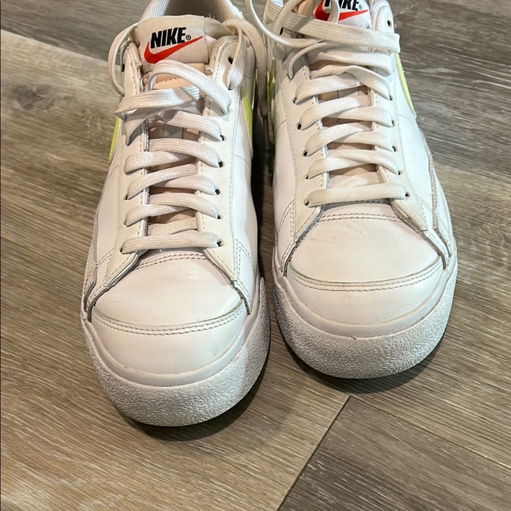Nike White and Lime Green Casual Sneakers - Picture 2 of 7